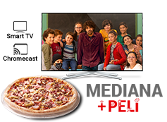 Tu pizza mediana favorita (hasta 5 ing.) y película desde 11,95€