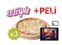 El Triple: 3 medianas(hasta 5 ingr.) y película por 26,35€