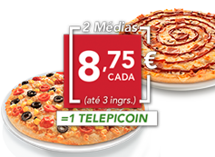 2 pizzas médias (até 3 ingr)